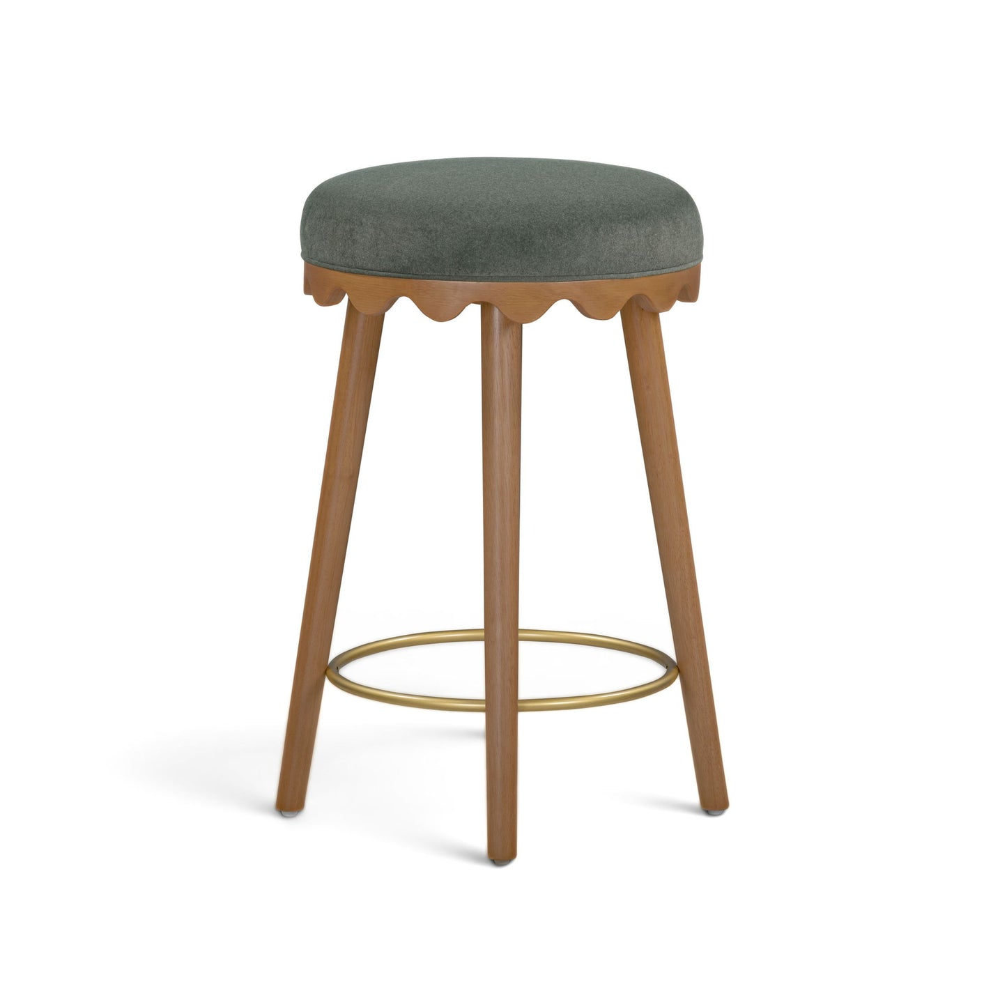 Oodle - Performance Vegan Mohair Light Walnut Stool
