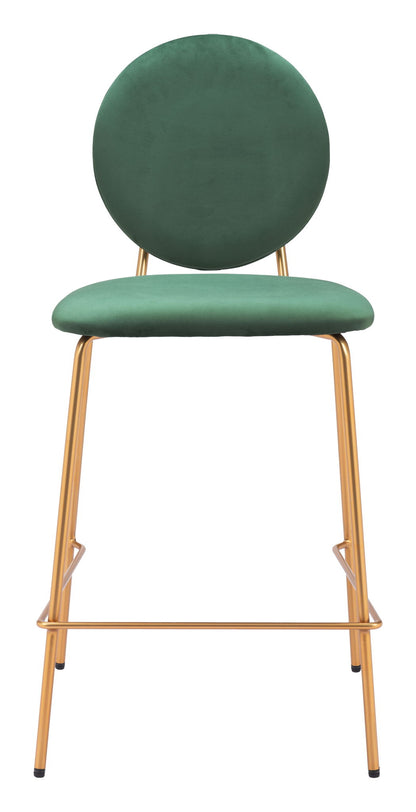 Odessa - Counter Stool (Set of 2) - Green / Gold