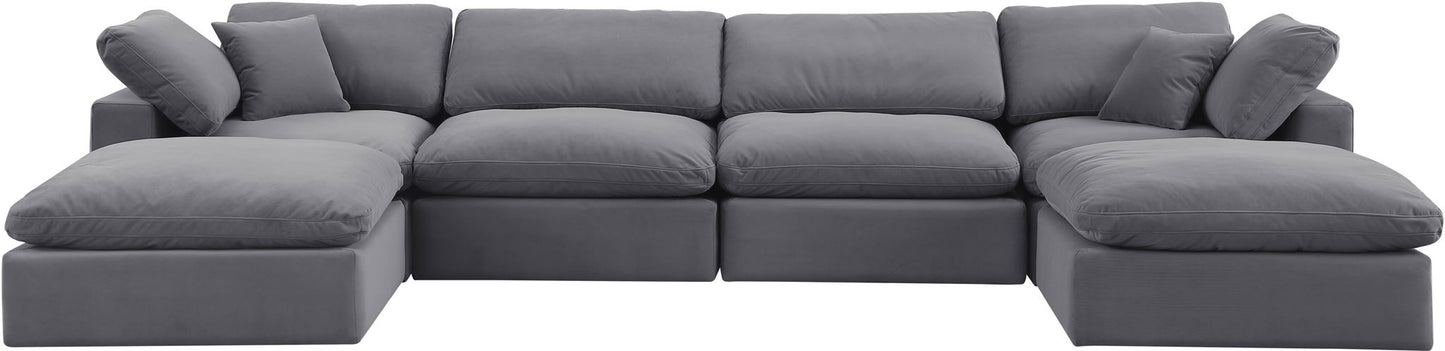 Comfy - 6 Piece Velvet Modular Double Chaise Sectional