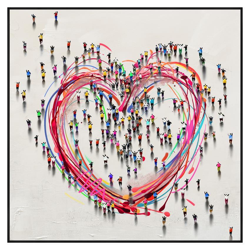 Unity Heart Gathering - 36" x 36" Framed Wall Art