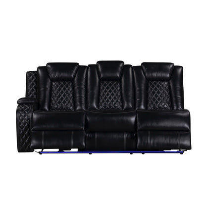 Orion II - LAF Sofa With Power Headrest & Footrest - Black