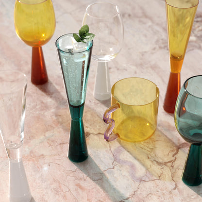 Lottie - Water Glass (Set of 4) - Amber And Pink