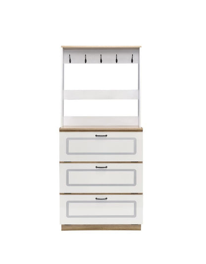 Hewett - Shoe Cabinet - Light Oak & White
