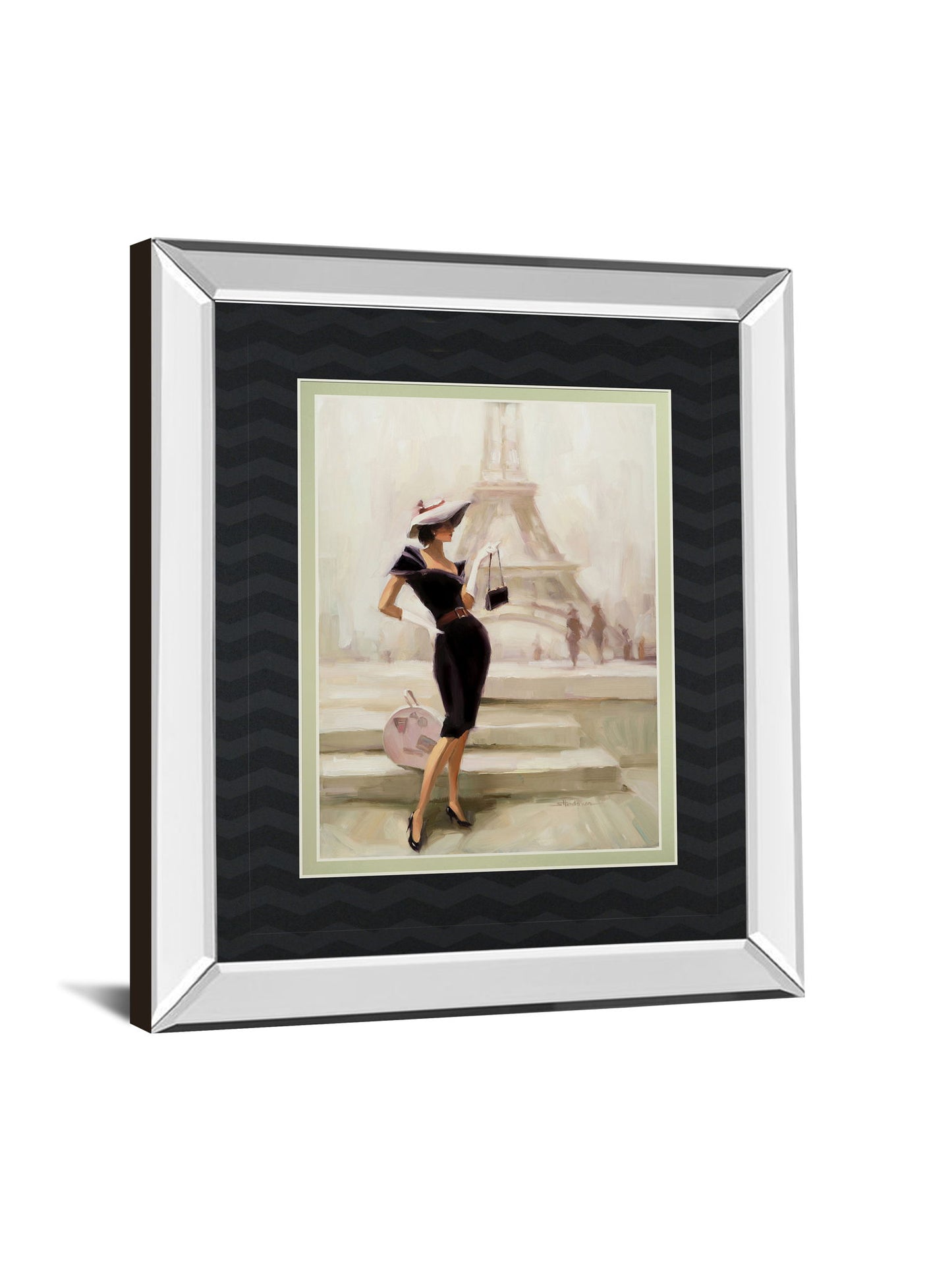 Love, From Paris By Steve Henderson - Mirror Framed Print Wall Art - Beige