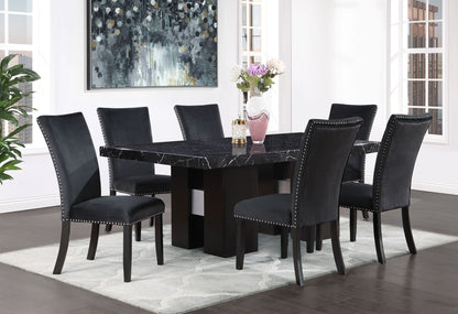 D03 - 9 Piece Dining Room Set (Dining Table And 8 Dinning Chairs) - Black