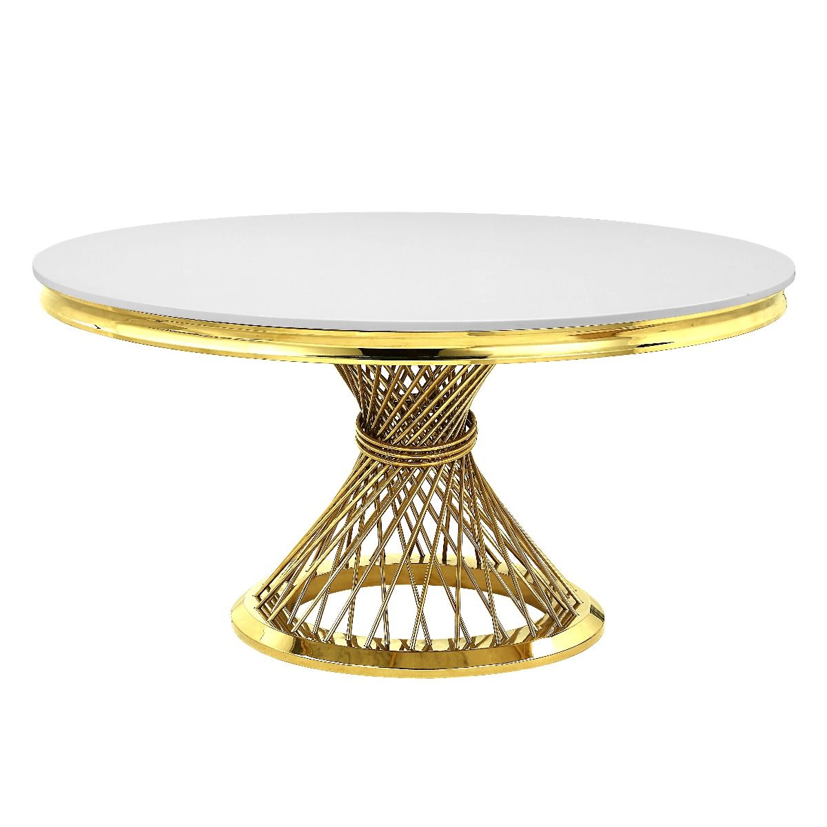 Fallon - Dining Table - Faux Marble Top & Mirrored Gold Finish