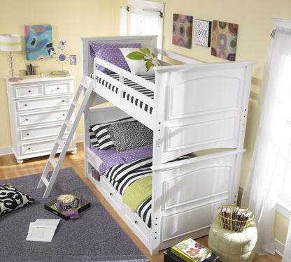 Madison - Twin Over Twin Complete Over Bunk Bed - White