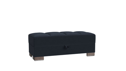 Ottomanson Armada X - Upholstered Convertible Wood Trimmed Ottoman With Storage - Polyester