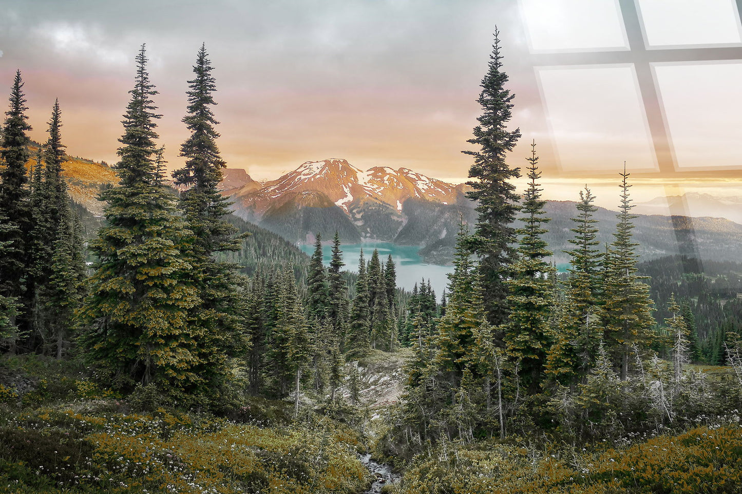 "Tranquil Peaks" Tempered Glass - Blue / Green