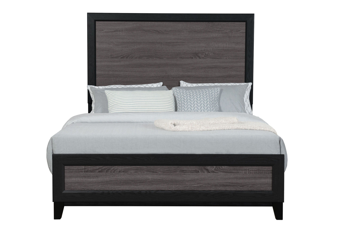 Lisbon - 5 Piece Queen Bedroom Set - Gray / Black