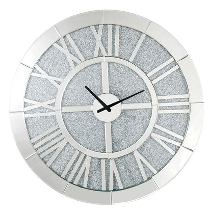 Noralie - Wall Clock - Mirrored & Faux Diamonds