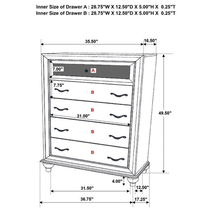 Barzini - 5-Drawer Bedroom Chest