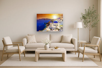 Tempered Glass With Foil - Santorini Sunset - Blue - Blue