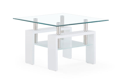 T648 - End Table - Clear / White