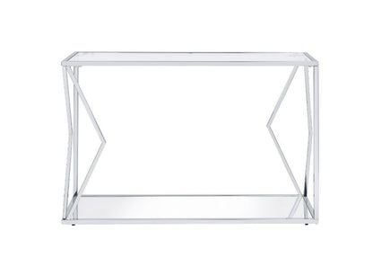 Virtue - Sofa Table - Clear Glass & Chrome