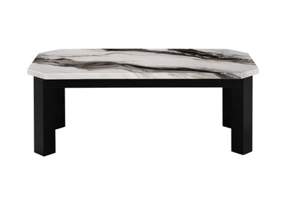 T06 - Coffee Table With 2 End Tables - Black / White