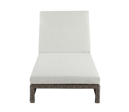 Salena - Patio Lounge Chair - Beige Fabric & Gray Finish - 8"