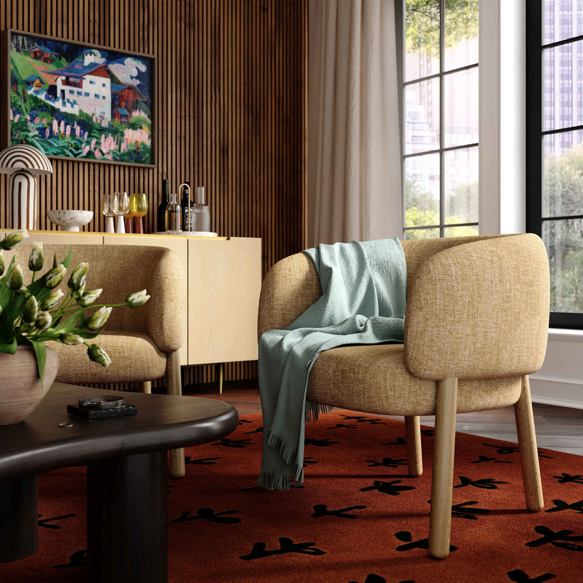 Foxy - Performance Basketweave Chenille Accent Chair