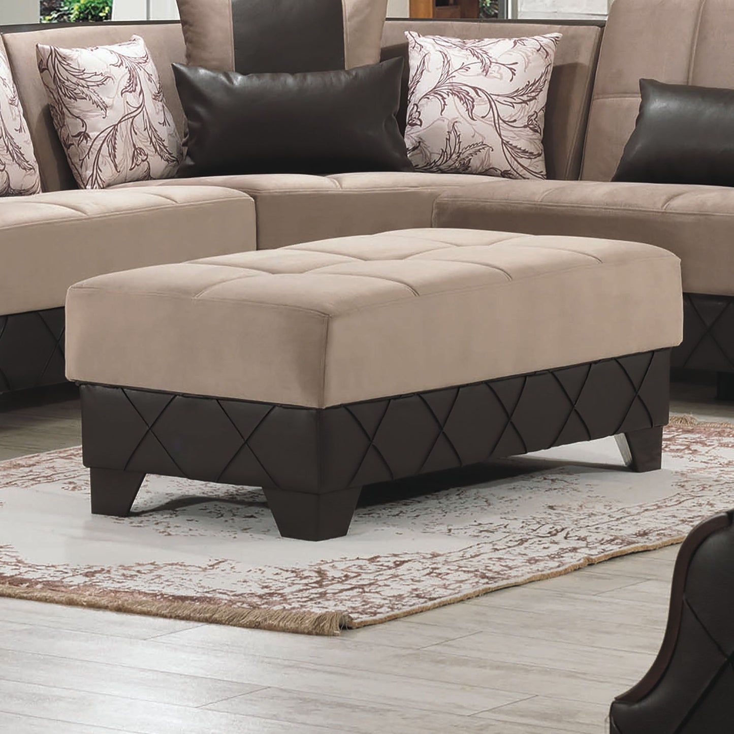 Ottomanson Molina - Upholstered Convertible Ottoman With Storage