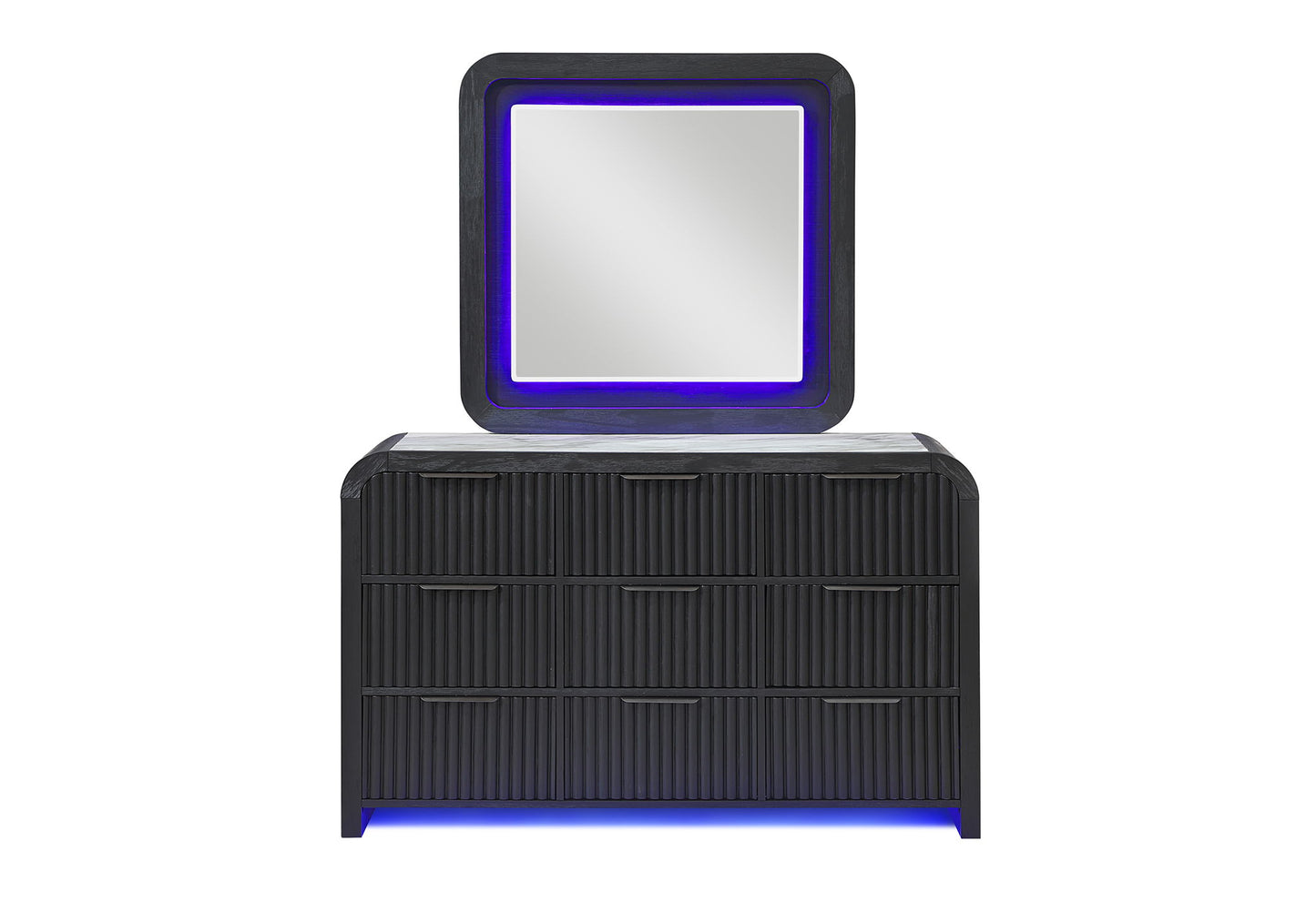 Beckett - Mirror With LED - Black / White