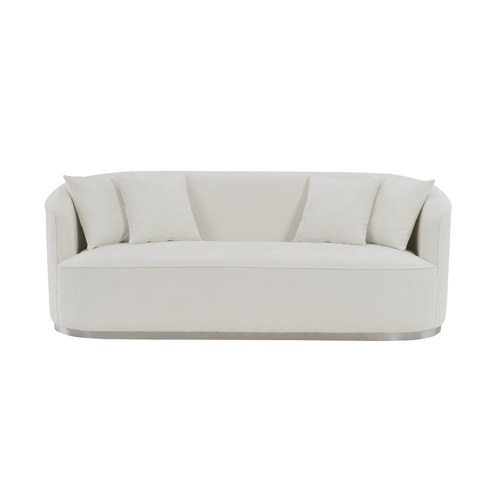 Odette - Sofa With 4 Pillows - Beige Chenille