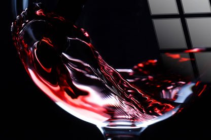 Crimson Pour Tempered Glass - Black / Red