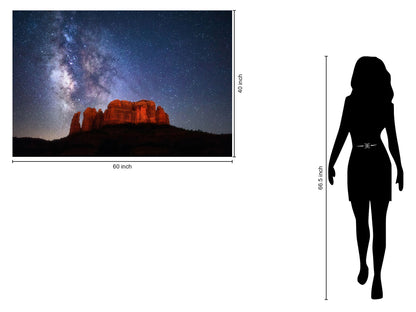 Tempered Glass With Foil - Cathedral Rock Sedona - Blue