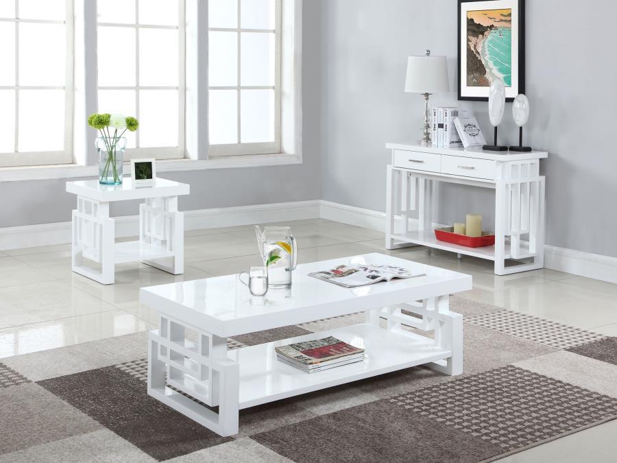 Schmitt - Rectangular Side End Table - White High Gloss