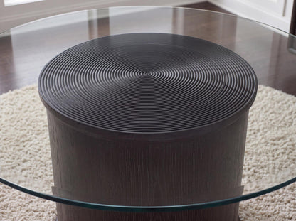 Maren - Complete Round Glass Top Dining Table