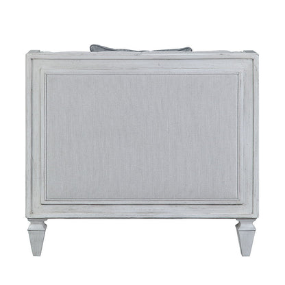 Katia - Chair With Pillow - Light Gray Linen & Weathered White