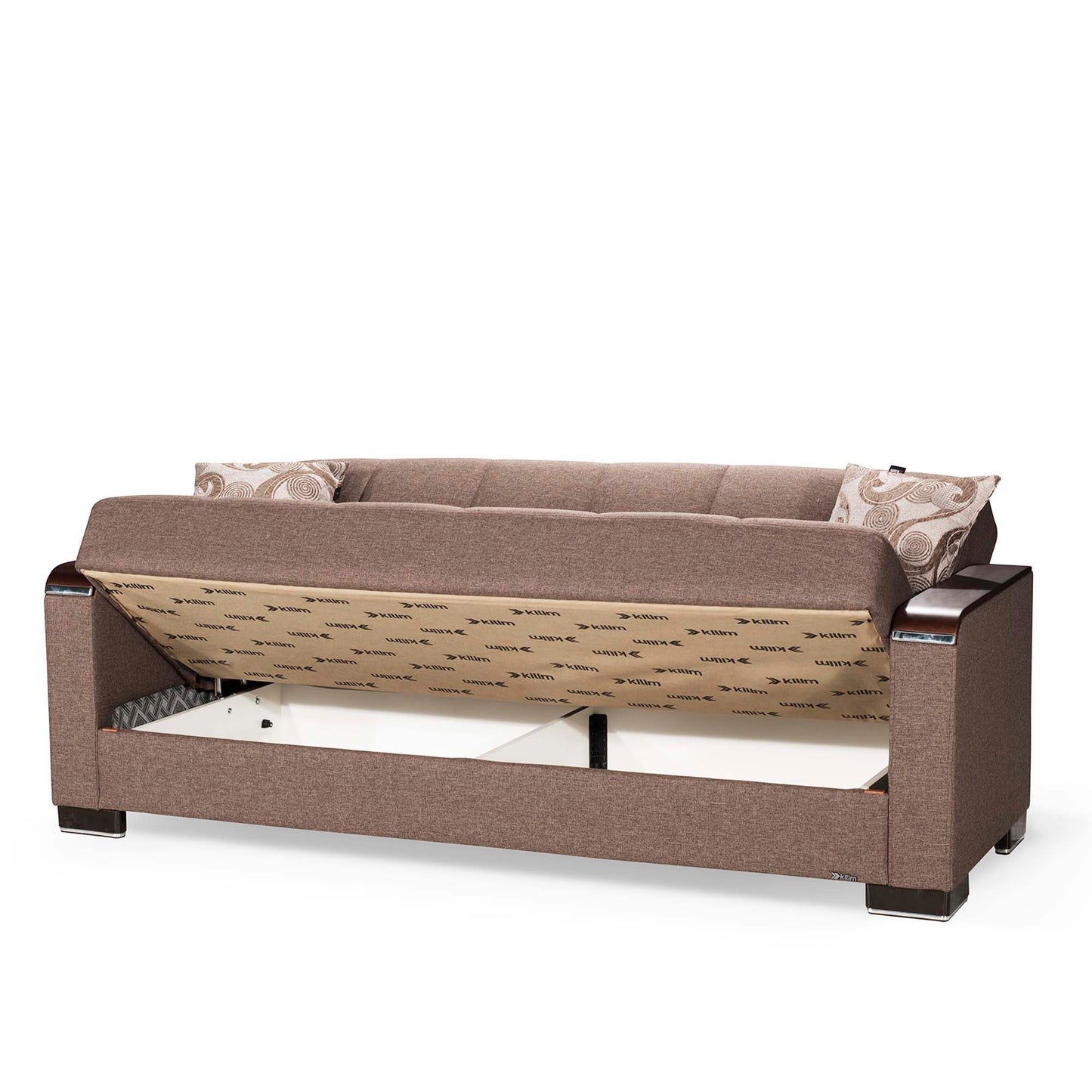 Ottomanson Armada X - Upholstered Convertible Wood Trimmed Sofabed With Storage - Polyester