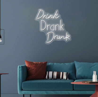 Neon Drink Drank Drunk - White