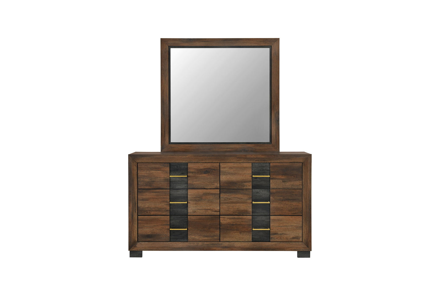 Optimus - 5 Piece Full Bedroom Set - Black / Brown