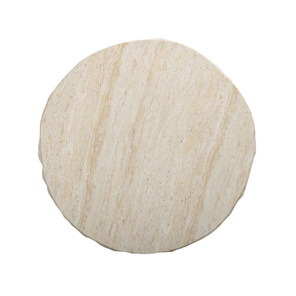 Roxanne - Faux Slab Indoor / Outdoor Side Table - Travertine