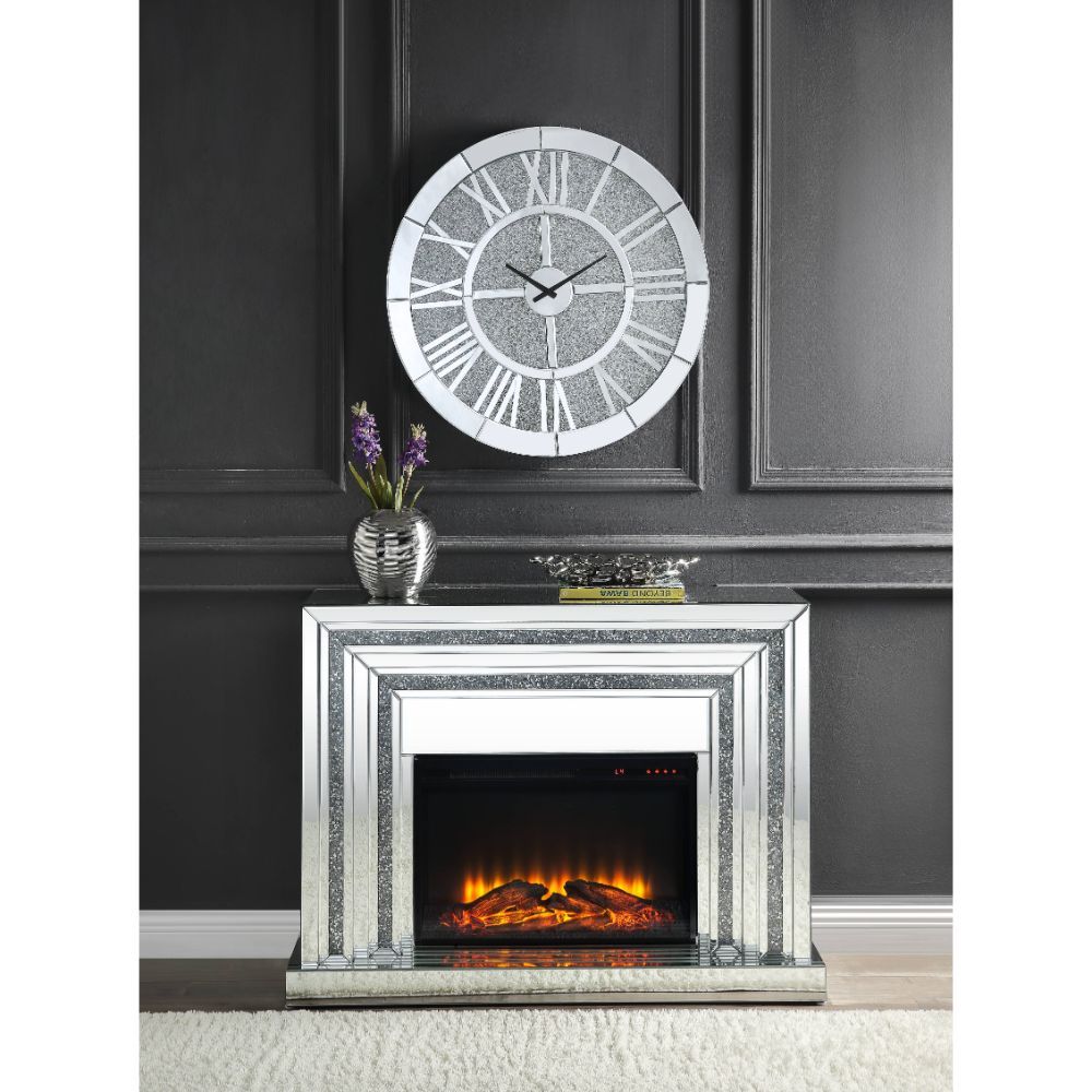 Noralie - Fireplace - Mirrored - Wood - 35"