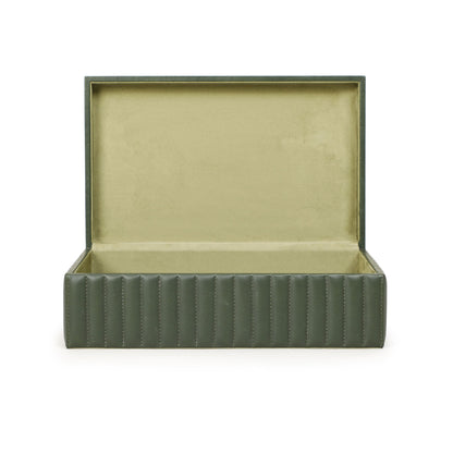 Eton - Ribbed Vegan Leather Hospitality Grade Storage Box - Green
