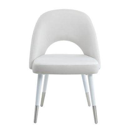 Zemirah - Side Chair (Set of 2) - White Velvet & White