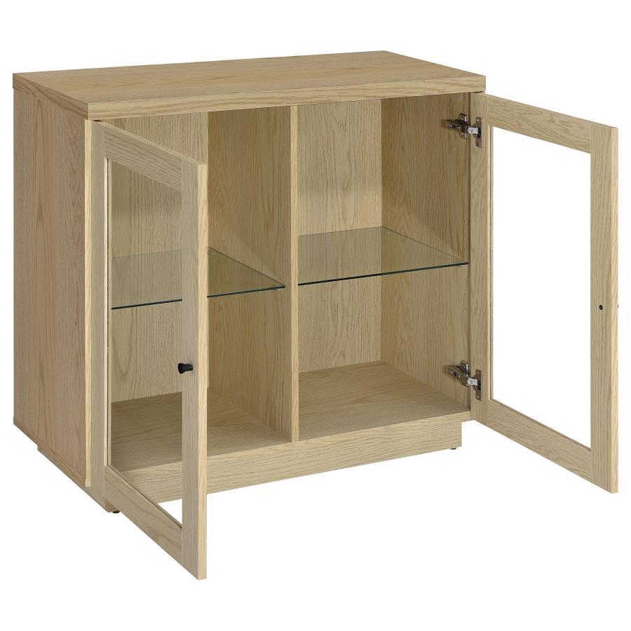 Tilbury - 2-Door Glass Front Accent Display Cabinet - Light Oak