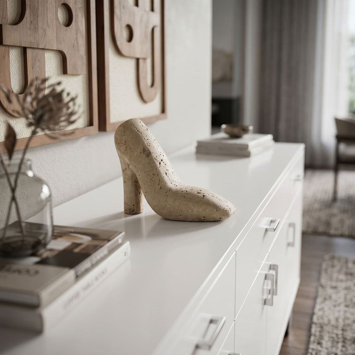 Meryl - Travertine Tabletop Object