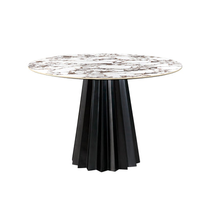 Jimena - Marble Ceramic 47" Round Dining Table - Black