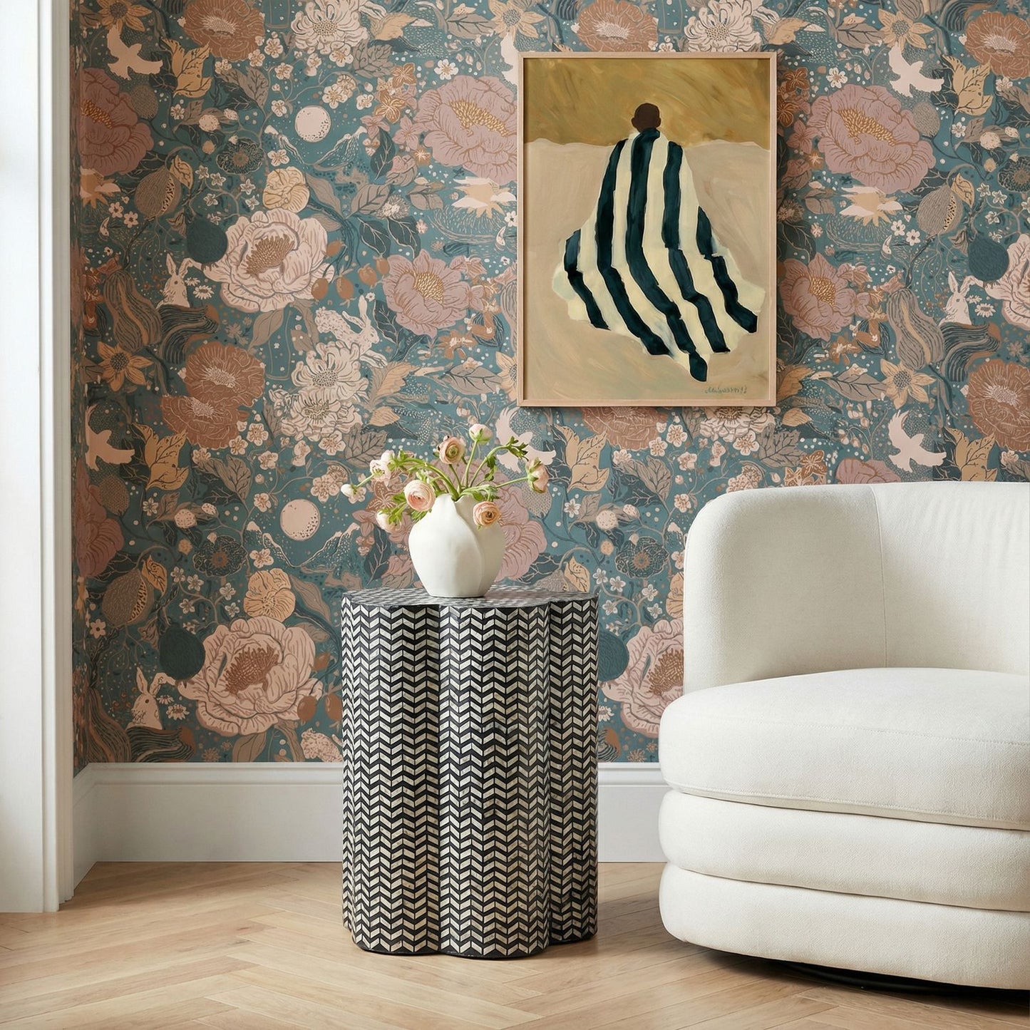 Mother Of Pearl Shell Side Table - Truffle