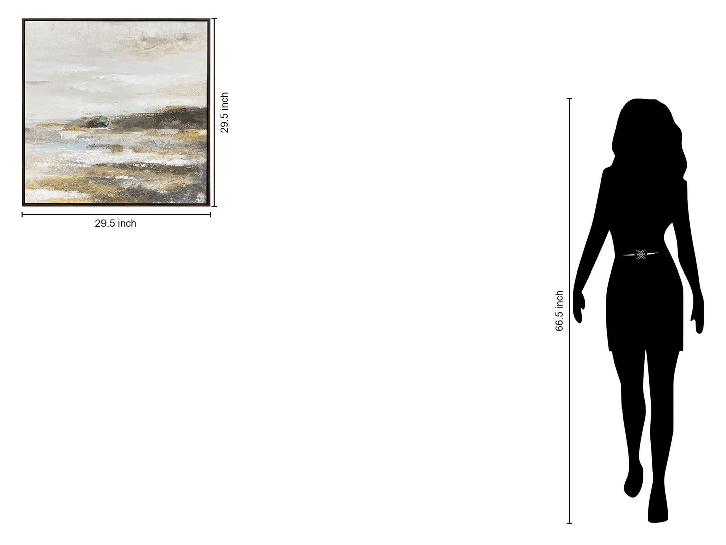 "Tranquil Horizon II" Hand-Embellished Canvas In Frame - Earthy Tones / Blue