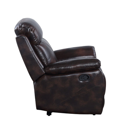 Perfiel - Motion Sofa - Two Tone Dark Brown Top Grain Leather