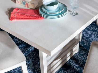 Edgewater Sand Dollar - Complete Trestle Table - White