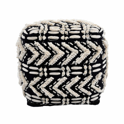 Mariel - Cotton Pouf - Black