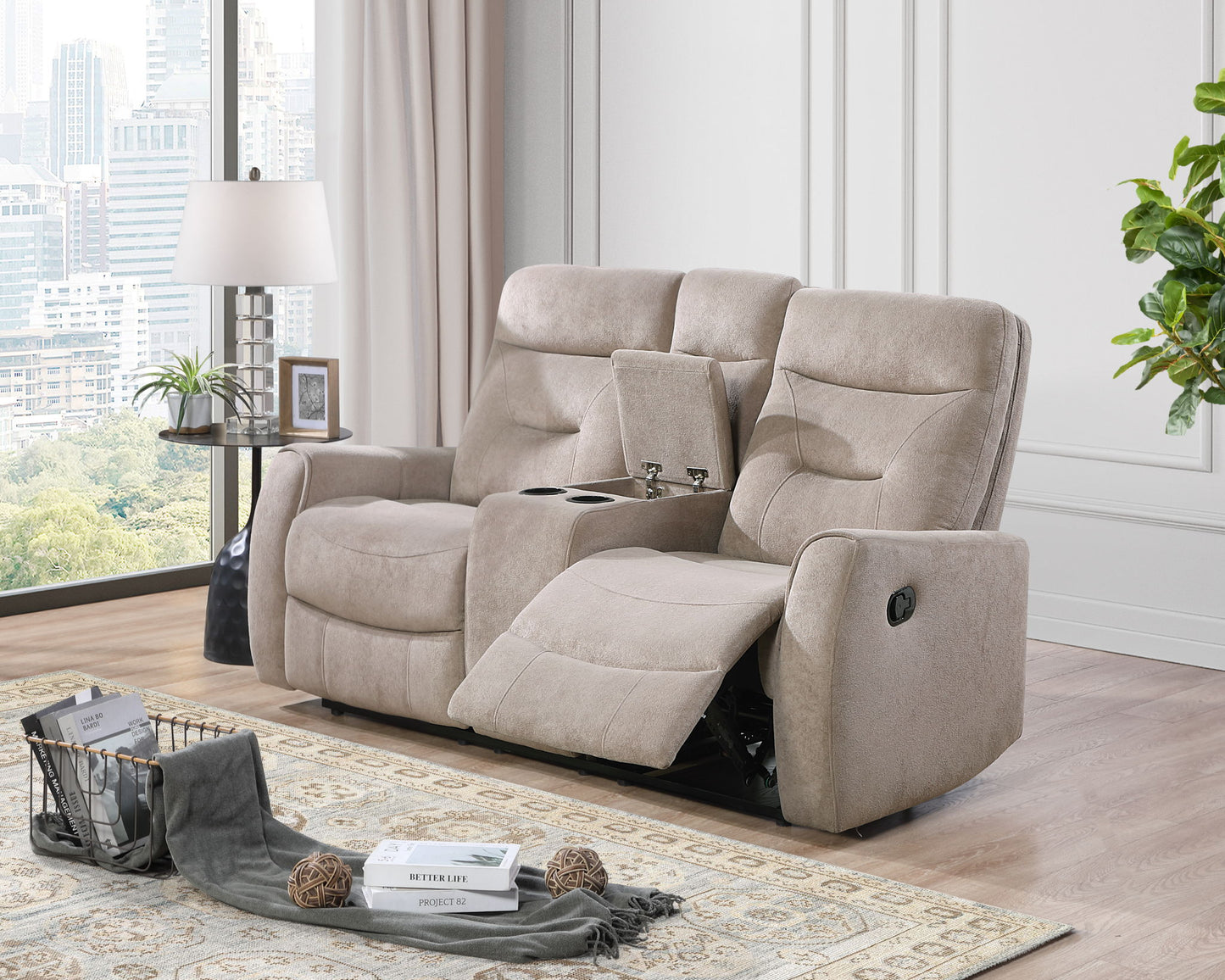 Paterson - Loveseat With Console - Beige