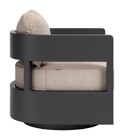 Foret - Swivel Chair - Beige / Black