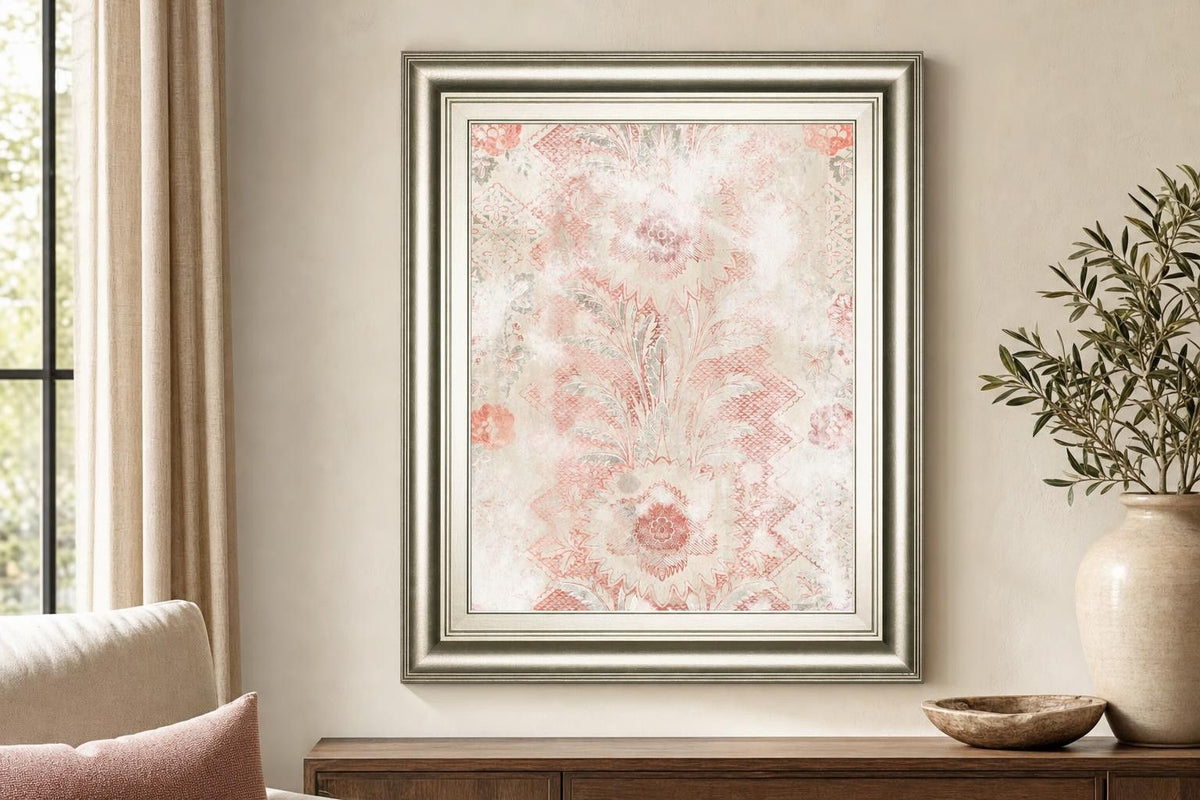 22x26 World Traveler Textile I By June Erica Vess - Pink