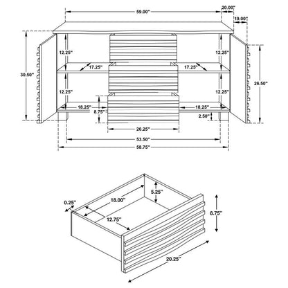 Stanton - 3-Drawer Sideboard Buffet Storage Cabinet - Black