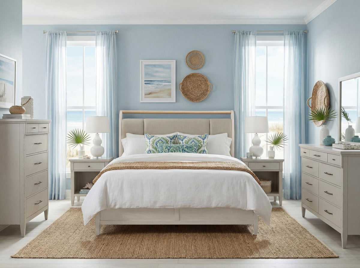 Reflections - Complete Upholstered Sleigh Bed With Storage Footboard